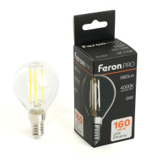 Лампа светодиодная Feron.PRO LB-1706 Шарик E14 980LM 6W 175-265V 4000K 51257