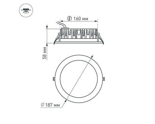 Встраиваемый светодиодный светильник Arlight LTD-187WH-Frost-21W Warm White 110deg 021069 Встраиваемый светодиодный светильник Arlight LTD-187WH-Frost-21W Warm White 110deg 021069