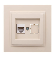 Розетка компьютерная RJ45 Mono Electric Despina 6 кат крем 102-170005-125