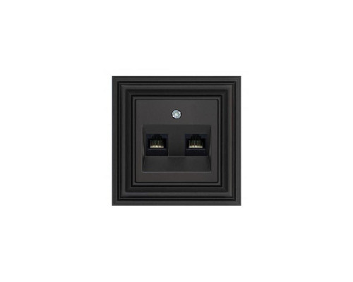Розетка 2xRJ45 Liregus Retro черный матовый 29-236