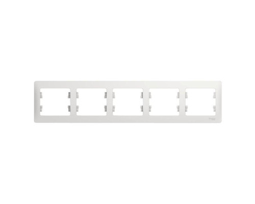 Рамка 5-постовая Systeme Electric Glossa белая GSL000105