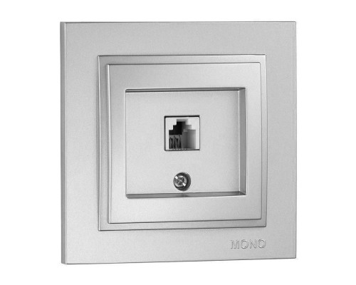 Розетка телефонная RJ11 Mono Electric Despina 3 кат серебро 102-212105-124