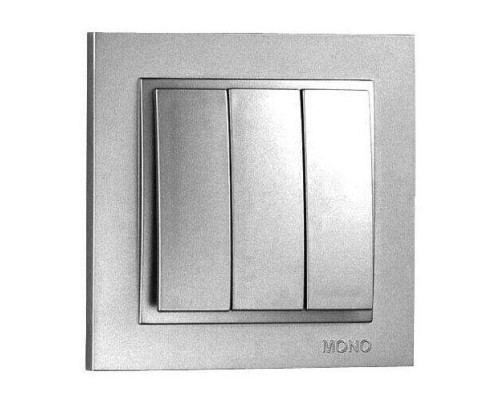 Выключатель Mono Electric Despina трехклавишный серебро 102-212122-114 Выключатель Mono Electric Despina трехклавишный серебро 102-212122-114