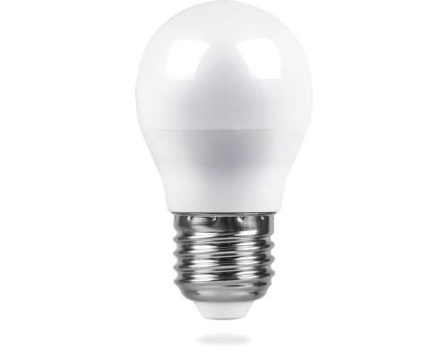 Лампа светодиодная Feron E27 5W 2700K Шар Матовая LB-38 25404