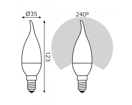 Лампа светодиодная Gauss E14 6W 4100K матовая 34126