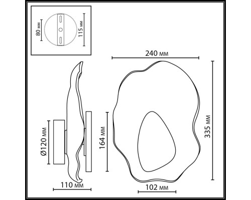 Настенный светодиодный светильник Odeon Light Coralla L-Vision 5461/12WL Настенный светодиодный светильник Odeon Light Coralla L-Vision 5461/12WL