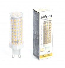 Лампа светодиодная Feron G9 15W 2700K прозрачная LB-437 38212