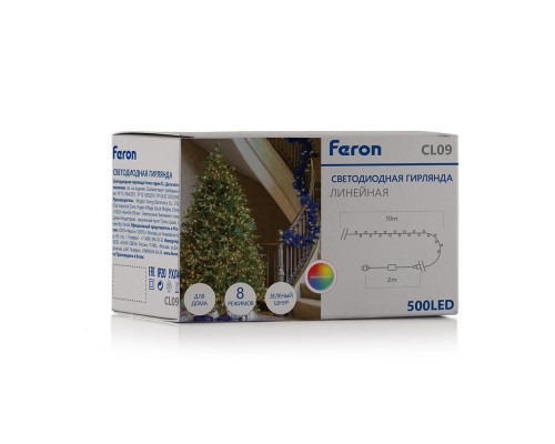 Светодиодная гирлянда Feron Линейная 230V мультиколор 8 режимов CL09 48179 Светодиодная гирлянда Feron Линейная 230V мультиколор 8 режимов CL09 48179