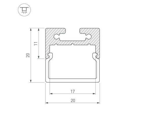 Профиль с рассеивателем Arlight SL-LINE-2011M-2500 BLACK+OPAL SQUARE 027993