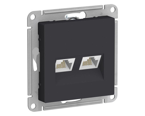 Розетка компьютерная двойная RJ45 Systeme Electric AtlasDesign 5e кат UTP карбон ATN001085 Розетка компьютерная двойная RJ45 Systeme Electric AtlasDesign 5e кат UTP карбон ATN001085