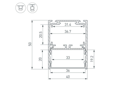 Профиль Arlight SL-Line-4050-3L-2000 Anod Black 044670
