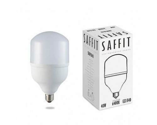 Лампа светодиодная Saffit E27-E40 40W 6400K Цилиндр Матовая SBHP1040 55093