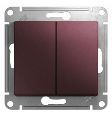 Выключатель двухклавишный Systeme Electric Glossa 10A 250V баклажановый GSL001151