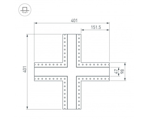 Коннектор X-образный Arlight SL-Linia45-Fantom 030109