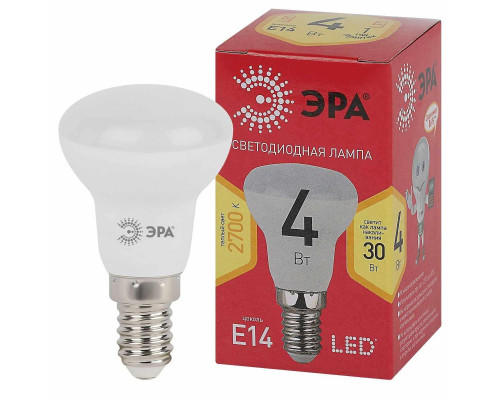 Лампа светодиодная ЭРА LED R39-4W-827-E14 R Б0052442 Лампа светодиодная ЭРА LED R39-4W-827-E14 R Б0052442