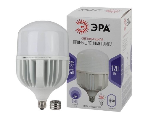 Лампа светодиодная сверхмощная ЭРА E27/E40 120W 6500K матовая LED POWER T160-120W-6500-E27/E40 Б0049104