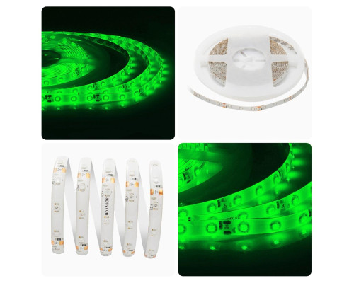 Светодиодная влагозащищенная лента Apeyron 4,8W/m 60LED/m 3528SMD зеленый 5M 00-07