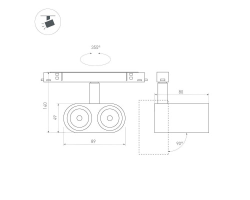 Трековый светодиодный светильник Arlight Mag-Orient-Blum-12W Warm3000 037037 Трековый светодиодный светильник Arlight Mag-Orient-Blum-12W Warm3000 037037