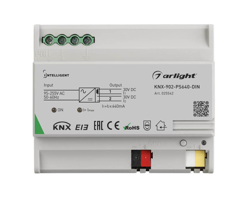 Блок питания Arlight KNX-902-PS640-DIN 30V 6W IP20 0,64A 025542 Блок питания Arlight KNX-902-PS640-DIN 30V 6W IP20 0,64A 025542