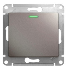 Выключатель одноклавишный Systeme Electric Glossa 10A 250V с подсветкой платина GSL001213