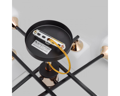 Потолочная люстра IMEX MD.4080-8-S-BK+FGD Потолочная люстра IMEX MD.4080-8-S-BK+FGD