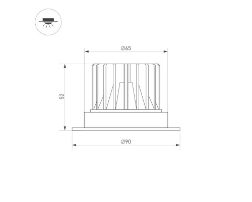 Встраиваемый светодиодный светильник Arlight MS-ATLAS-TRIMLESS-R50-8W Warm3000 037058 Встраиваемый светодиодный светильник Arlight MS-ATLAS-TRIMLESS-R50-8W Warm3000 037058