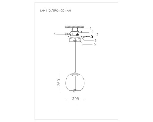 Подвесной светодиодный светильник Lumien Hall Avila LH4110/1PC-GD-AM