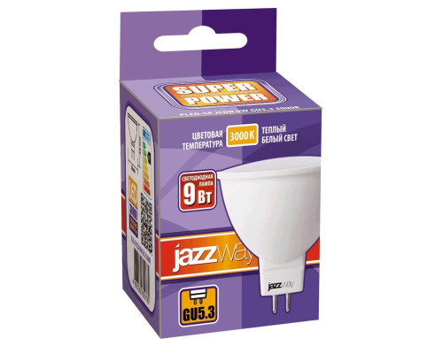 Лампа светодиодная Jazzway GU5.3 9W 3000K матовая 2859754A Лампа светодиодная Jazzway GU5.3 9W 3000K матовая 2859754A