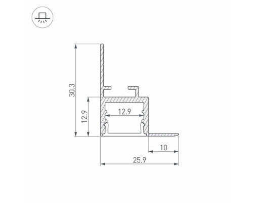 Встраиваемый профиль Arlight ARH-Ceil-S16-2000 Anod 034977 Встраиваемый профиль Arlight ARH-Ceil-S16-2000 Anod 034977