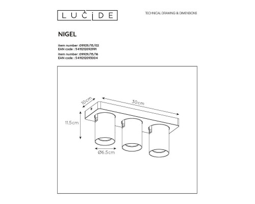 Спот Lucide Nigel 09929/15/16