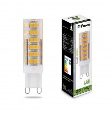 Лампа светодиодная Feron G9 7W 4000K прозрачная LB-433 25767