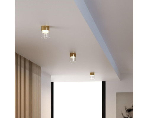 Потолочный светодиодный светильник Elektrostandard Lumen 25047/LED 10W 4000К латунь/прозрачный a064707 Потолочный светодиодный светильник Elektrostandard Lumen 25047/LED 10W 4000К латунь/прозрачный a064707