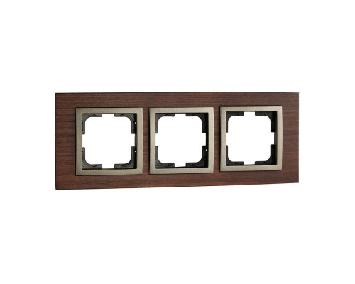 Рамка 3-постовая Mono Electric Style орех 107-510000-162 Рамка 3-постовая Mono Electric Style орех 107-510000-162