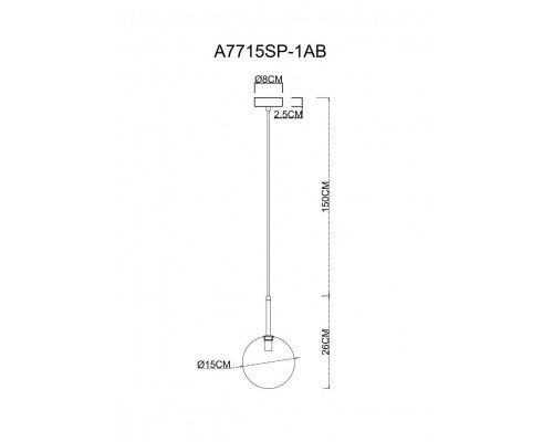 Подвесной светильник Arte Lamp Cameron A7715SP-1AB Подвесной светильник Arte Lamp Cameron A7715SP-1AB