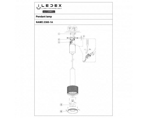 Подвесной светильник iLedex Delta 2362-1 BK+GRP