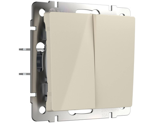 Выключатель двухклавишный проходной Werkel слоновая кость W1122003 4690389155628 Выключатель двухклавишный проходной Werkel слоновая кость W1122003 4690389155628
