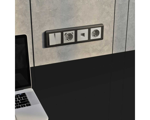 Перекрестный выключатель двухклавишный (дымчатый) W1223004/ a069460