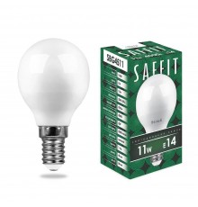 Лампа светодиодная Saffit E14 11W 4000K Шар Матовая SBG4511 55138