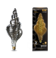 Лампа светодиодная филаментная Gauss E27 6W 2400K серая 166802008