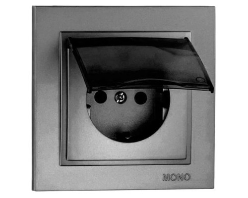 Розетка с заземлением Mono Electric Despina антрацит 102-242421-118 Розетка с заземлением Mono Electric Despina антрацит 102-242421-118