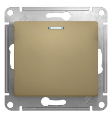 Выключатель одноклавишный Systeme Electric Glossa 10A 250V с подсветкой титан GSL000413