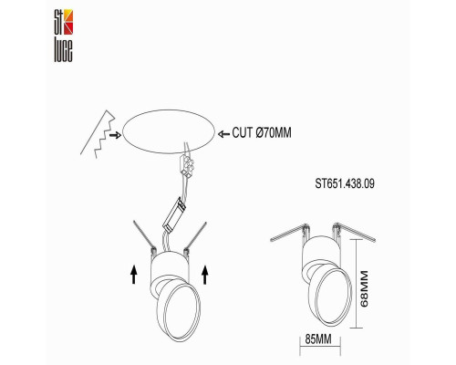 Встраиваемый светодиодный спот ST Luce ST651.438.09 Встраиваемый светодиодный спот ST Luce ST651.438.09