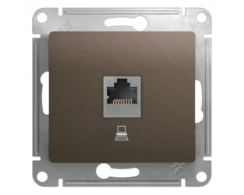 Розетка компьютерная RJ45 Systeme Electric Glossa 5e кат UTP шоколад GSL000881K Розетка компьютерная RJ45 Systeme Electric Glossa 5e кат UTP шоколад GSL000881K