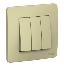 Выключатель трехклавишный Systeme Electric Blanca 10A 250V бежевый BLNVS100507