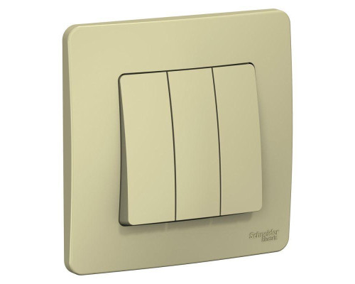 Выключатель трехклавишный Systeme Electric Blanca 10A 250V бежевый BLNVS100507 Выключатель трехклавишный Systeme Electric Blanca 10A 250V бежевый BLNVS100507
