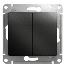Выключатель двухклавишный Systeme Electric Glossa 10A 250V антрацит GSL000751