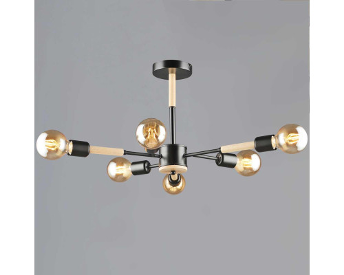 Люстра Reluce 99960-0.3-06 BK+WOOD