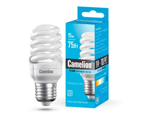 Лампа энергосберегающая Camelion E27 15W 4200K LH15-FS-T2-M/842/E27 10522 Лампа энергосберегающая Camelion E27 15W 4200K LH15-FS-T2-M/842/E27 10522