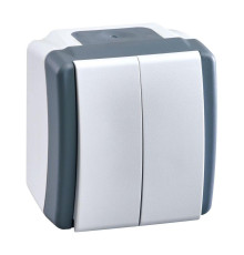 Выключатель Mono Electric Octans IP54 двухклавишный бело-серый 154-020001-102