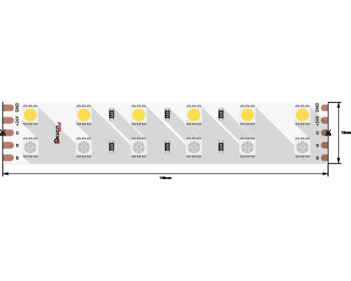Светодиодная влагозащищенная лента DesignLed 28,8W/m 120LED/m 5050SMD разноцветный/теплый белый 5M 001134